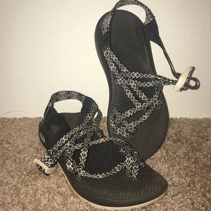 Black and white Chacos